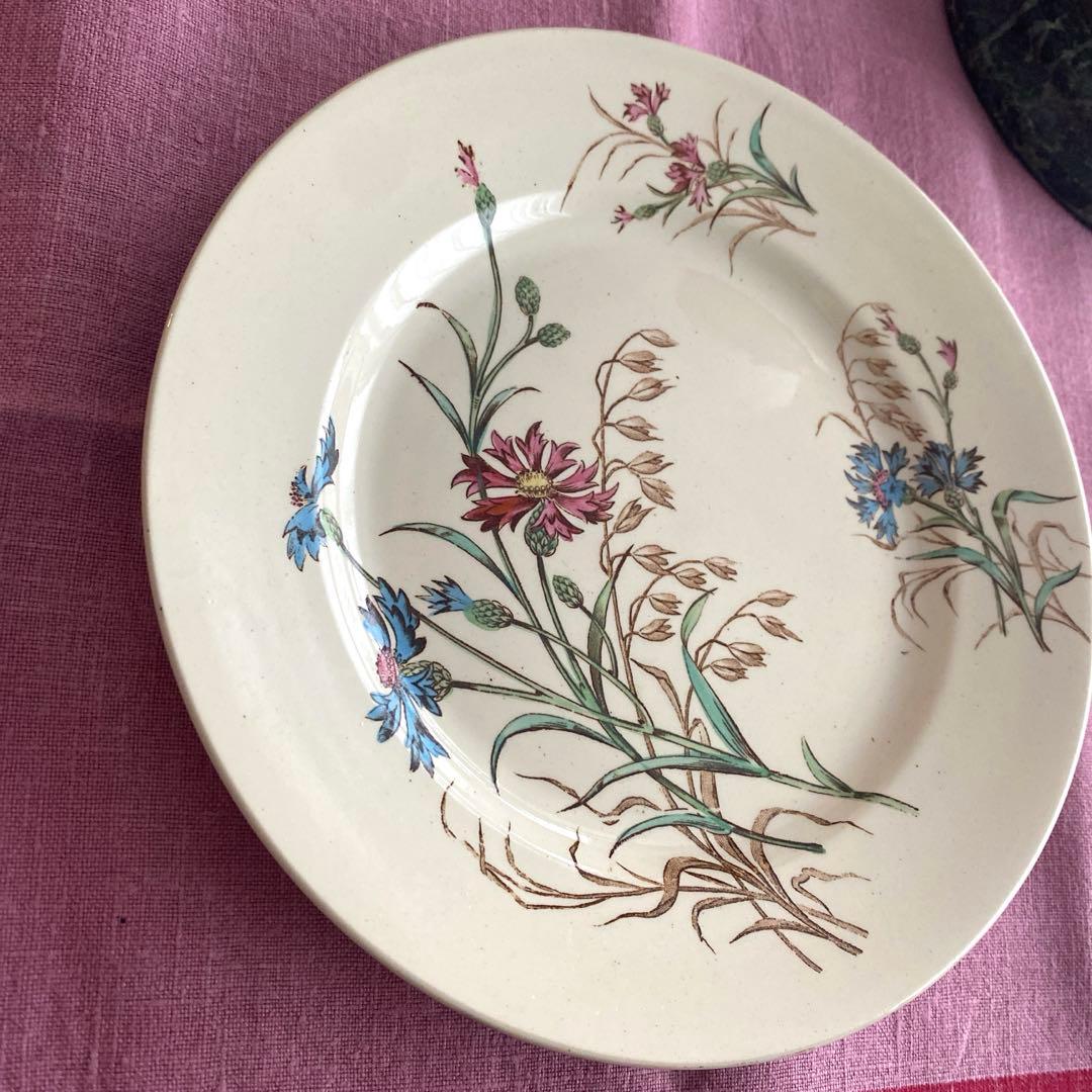 フランスアンティーク　LunevilleリュネヴィルBLEUET　矢車菊プレート