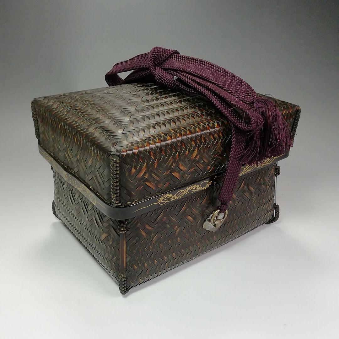 Ｓ４０４　御所籠　『和田鱗司作』『竹編』『茶篭』『茶器揃』　共箱　茶道具