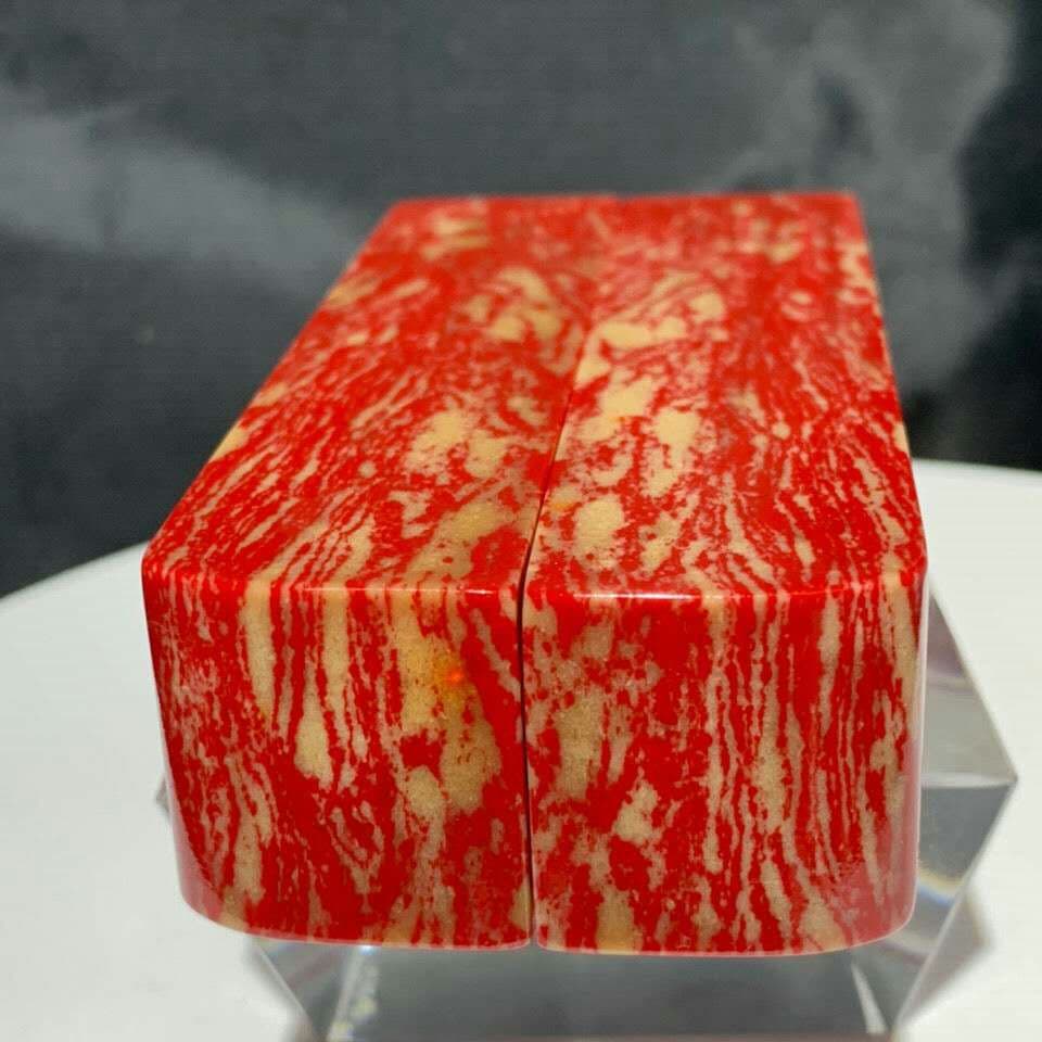 鶏血　希少な一対　鶏血石　印材