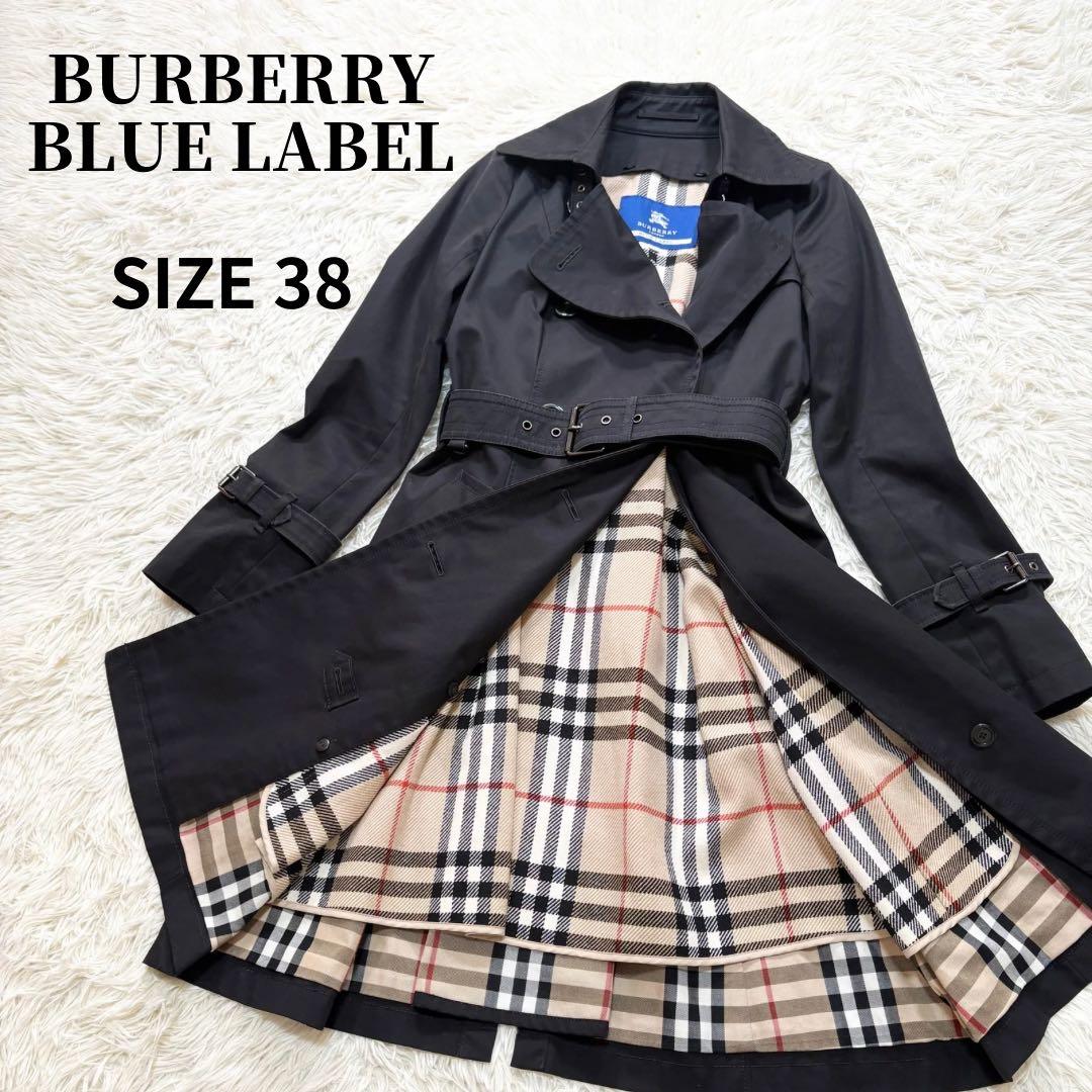 ✨高級感✨バーバリー　ライナー付き　トレンチコート　ノバチェック　ブラック　38