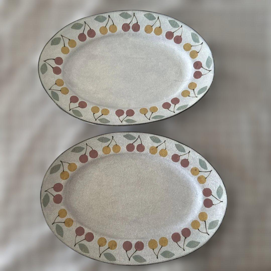 三ッ持啓　オーバル皿　セット