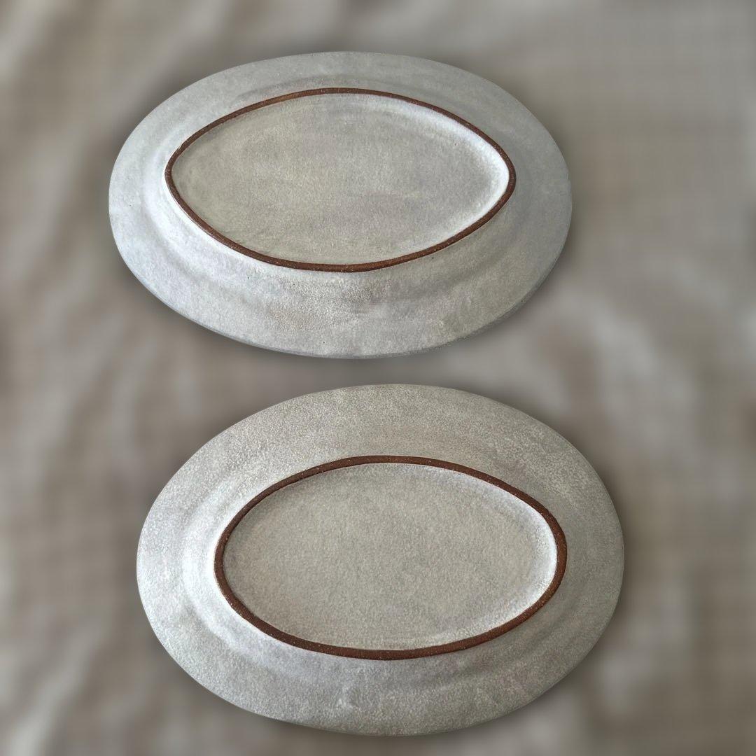 三ッ持啓　オーバル皿　セット