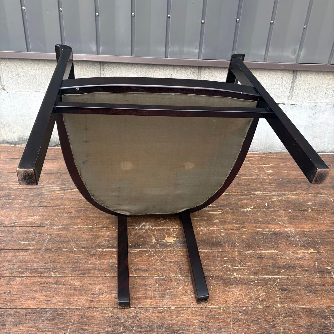 ② 森繁 アームチェア 椅子 高級家具 アンティーク 猫脚 赤系 ファブリック