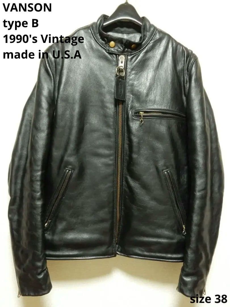 激レアモデルD！バンソンVANSON立ち襟スタンドシングルライダース38