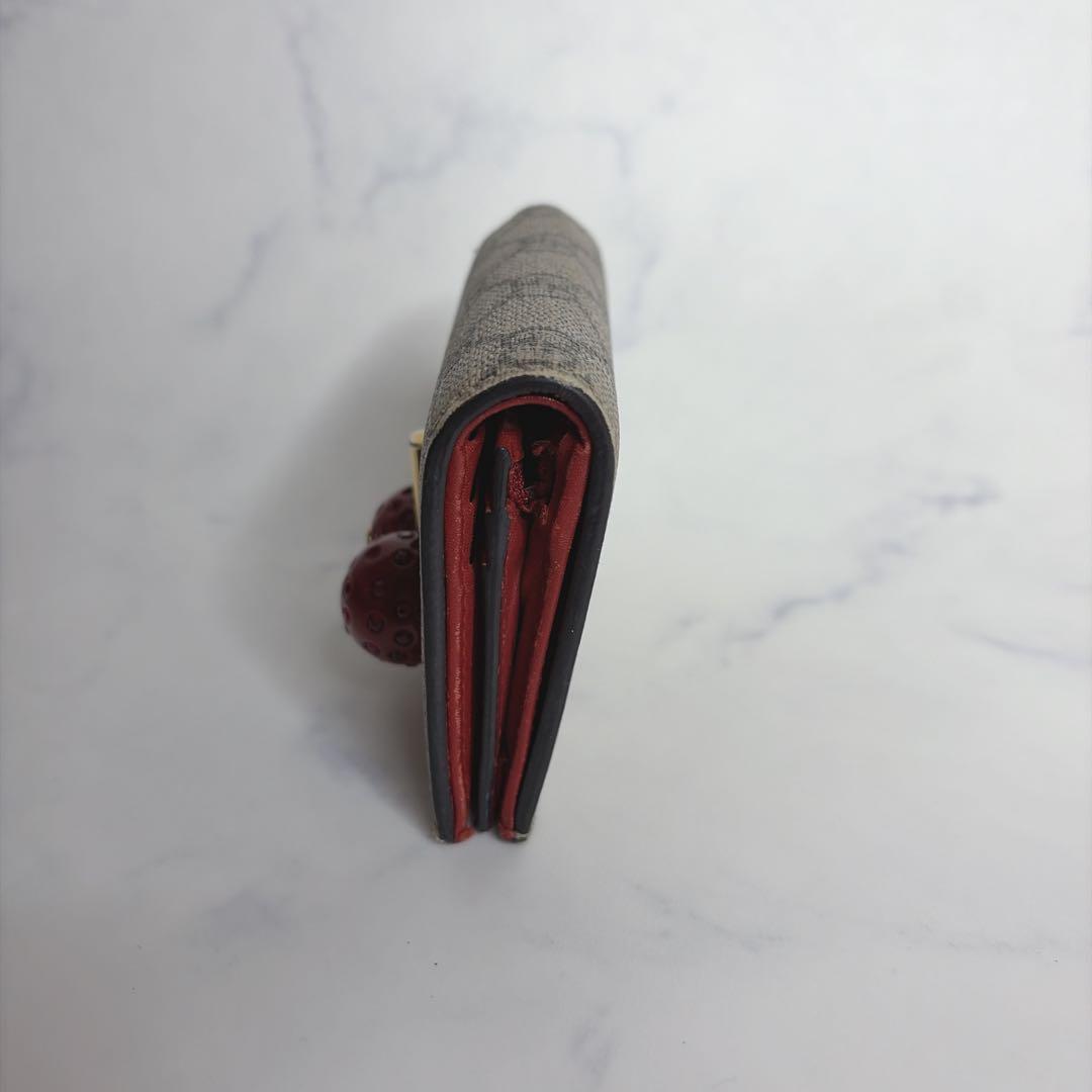 GUCCI グッチ GGスプリーム 2つ折り財布 さくらんぼ チェリー