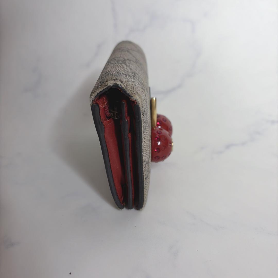 GUCCI グッチ GGスプリーム 2つ折り財布 さくらんぼ チェリー