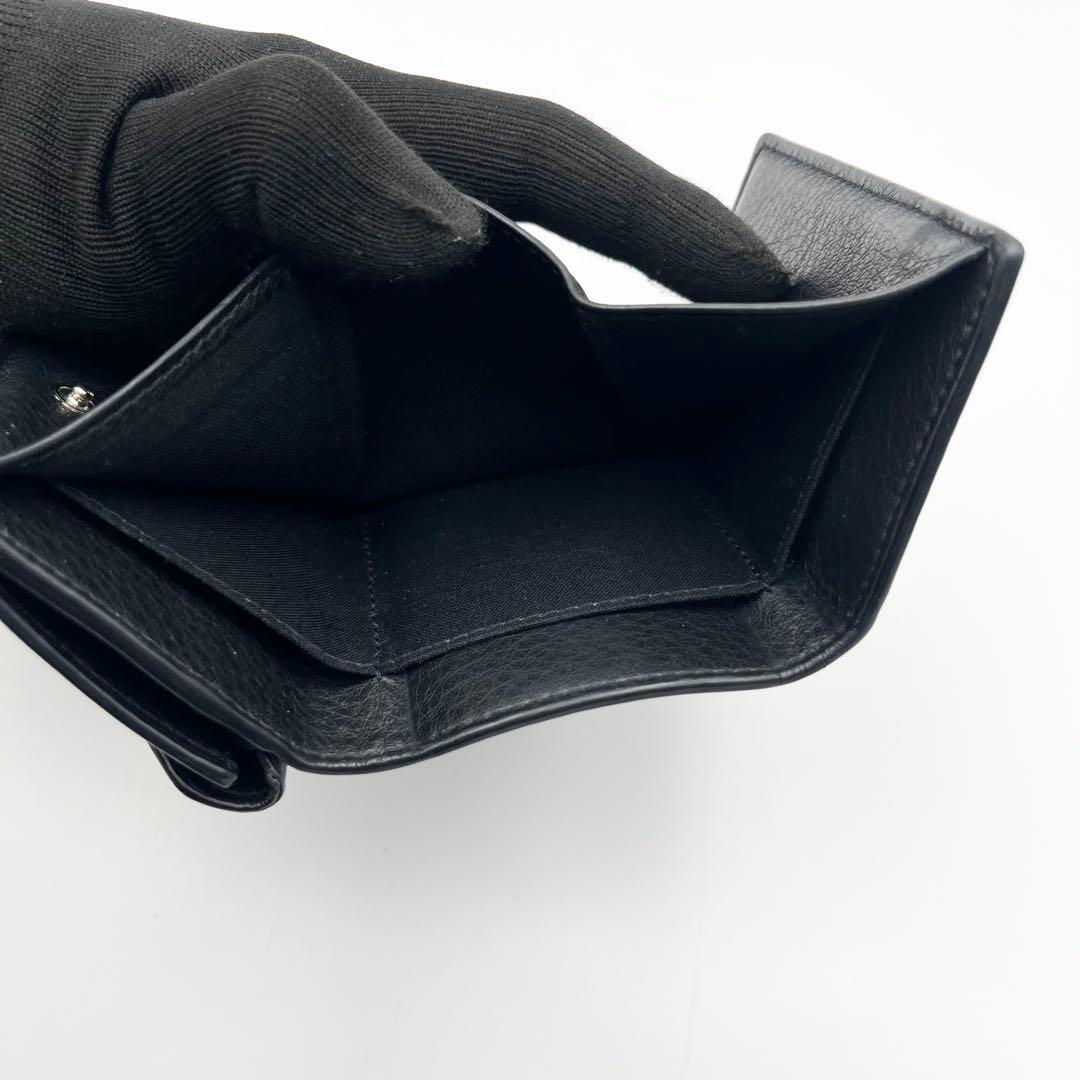 BALENCIAGA バレンシアガ ペーパーミニウォレット ブラック レザー 袋
