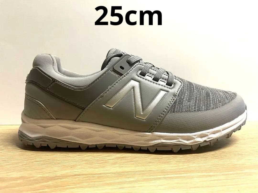 未使用 25cm D ニューバランス ゴルフシューズ WG4100GR グレー