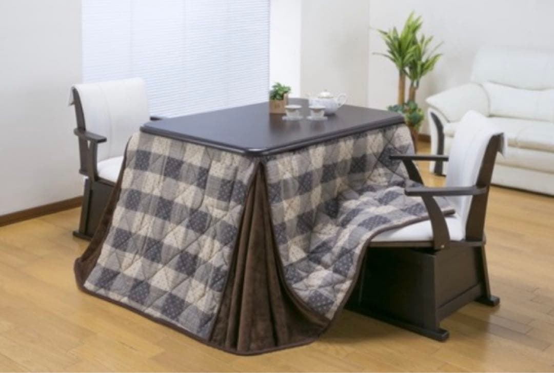 4点セット 椅子2脚  幅105 ダイニングこたつ　テーブル　布団　チェア