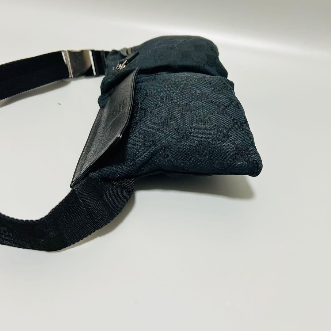 GUCCIグッチ GGキャンバス レザー ボディバッグ ウエストポーチ