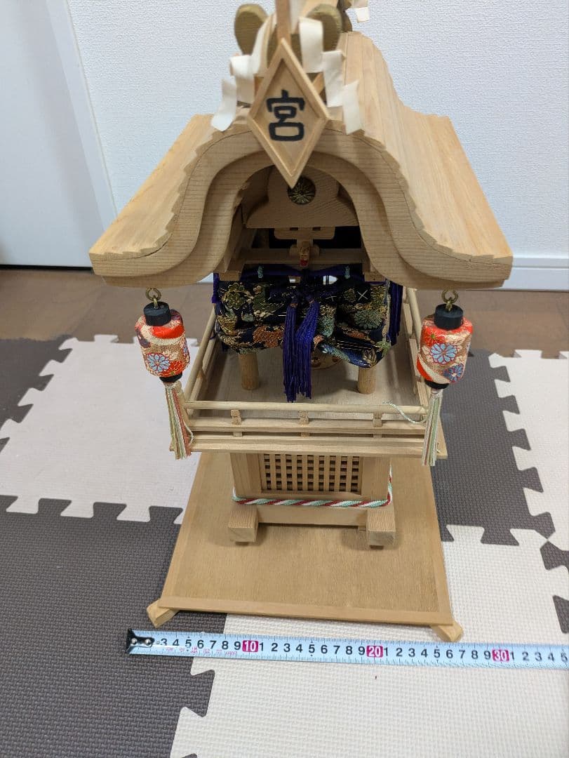 木製 ミニチュアだんじり 台座付き