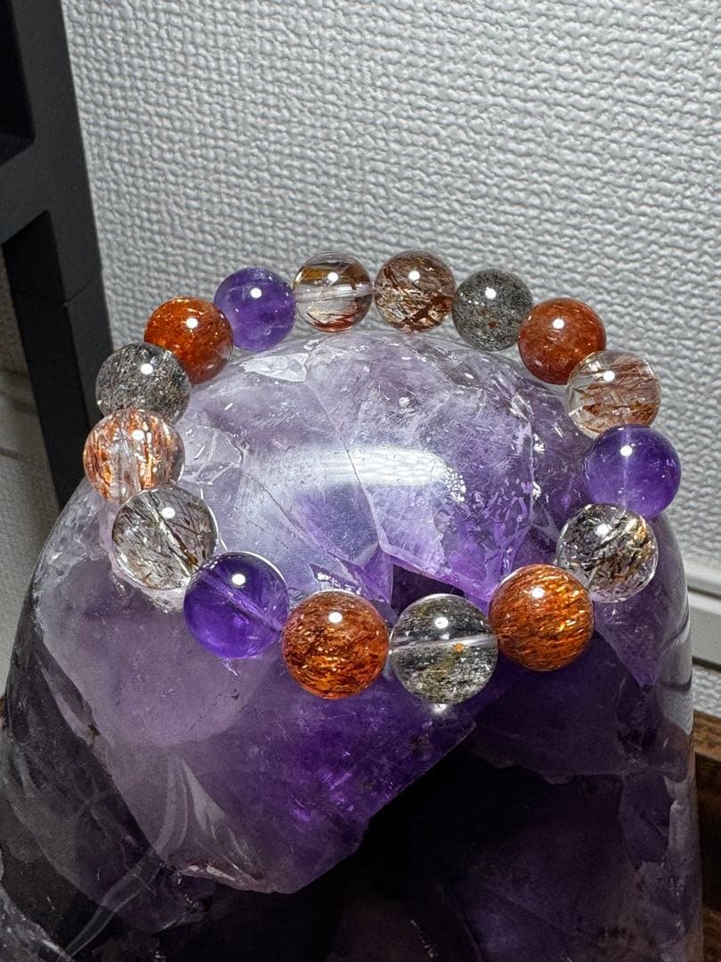 天然石スーパーセブンブレスレット　13.5mm＋　♯2