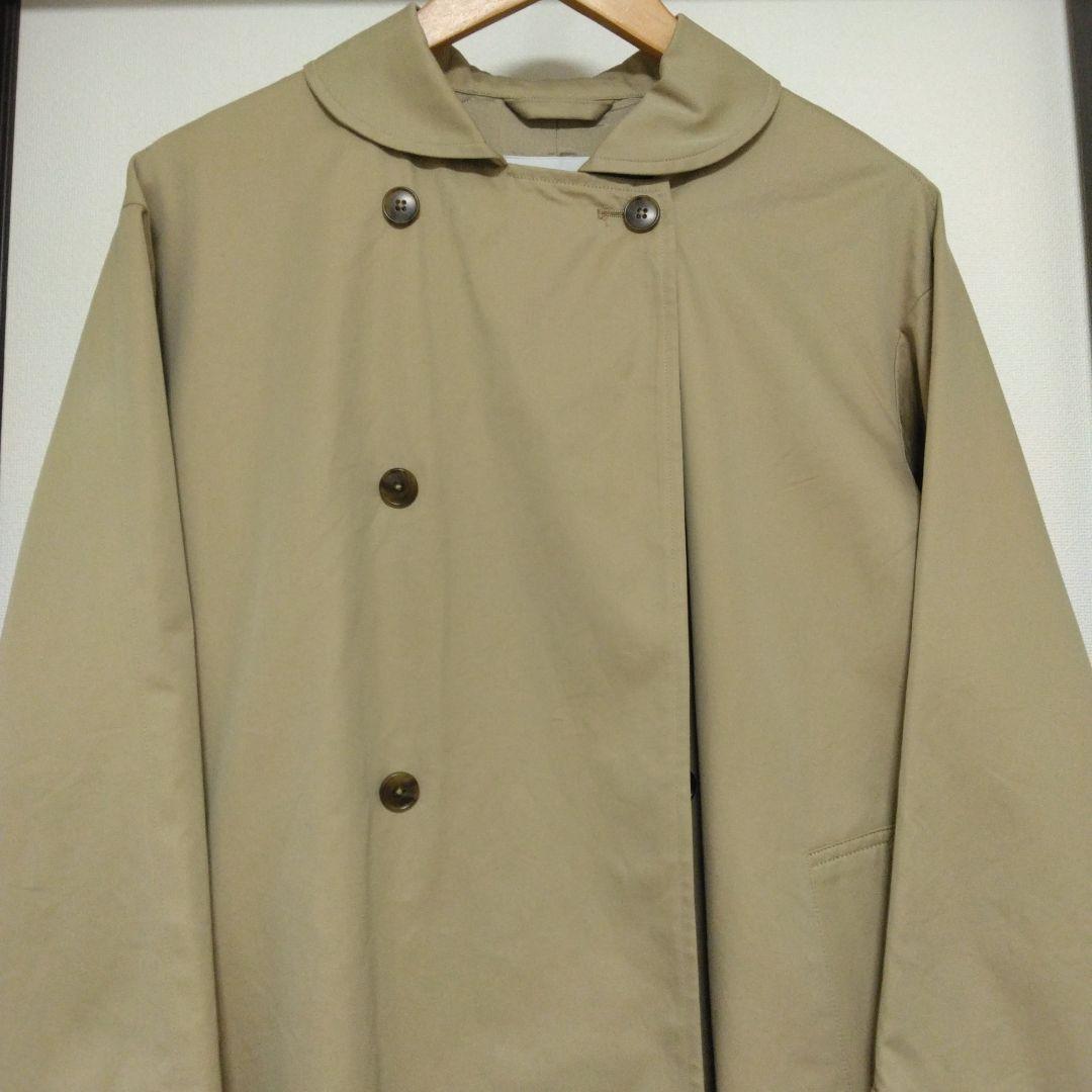 グランマ ママ ドーター コットン ギャバジン ラウンドカラー トレンチコート