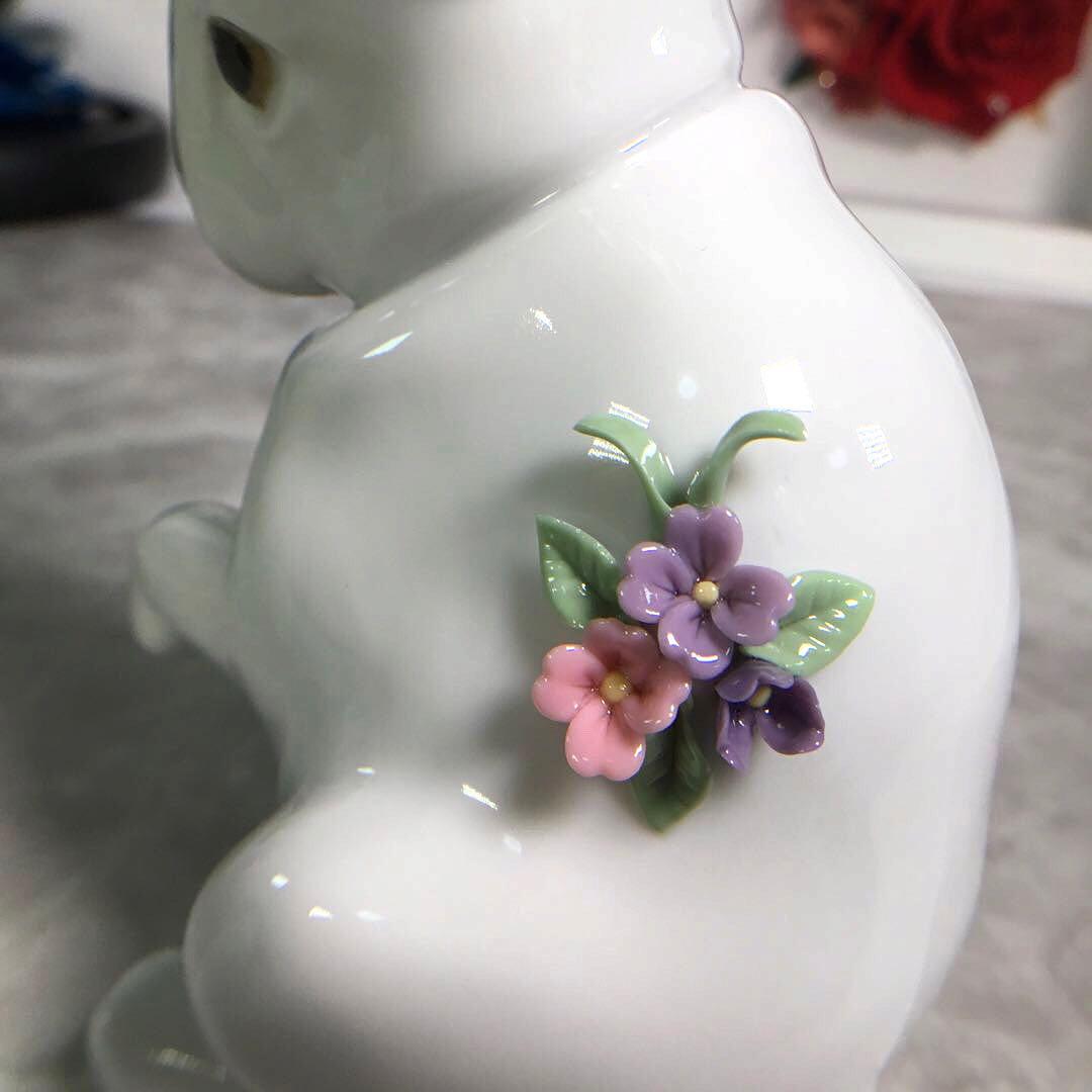 リヤドロ LLADRO 花飾りの白うさぎ フラワー ラビット ROEN joy