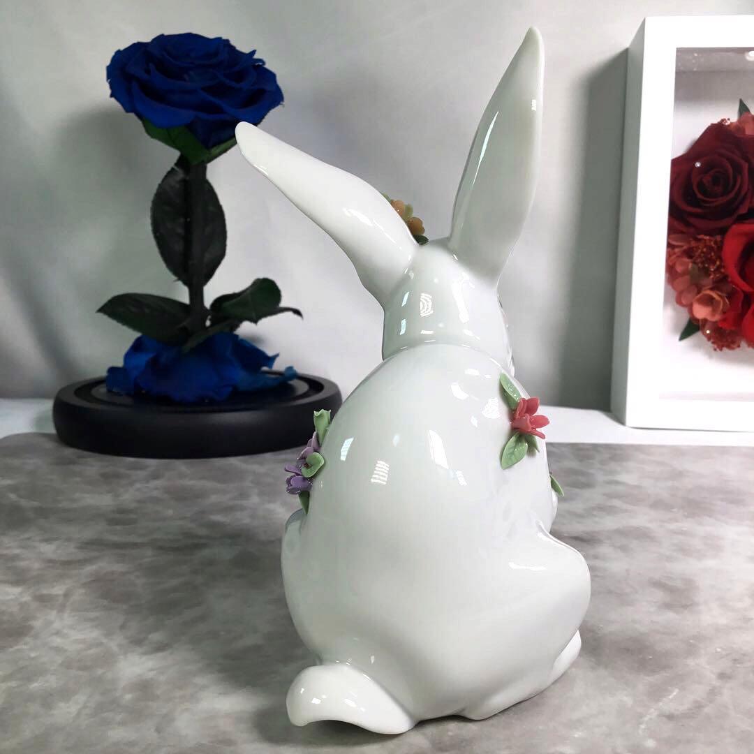 リヤドロ LLADRO 花飾りの白うさぎ フラワー ラビット ROEN joy