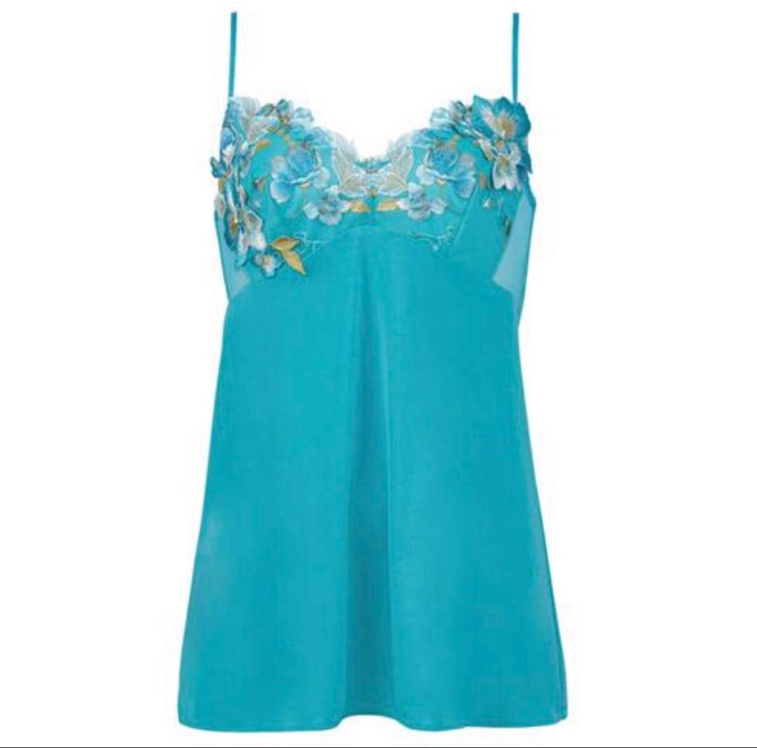 yank 花柄刺繍 ブラジャーD65ショースリップセット