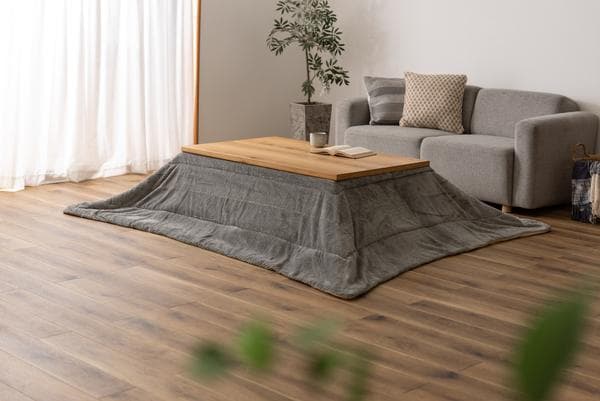 おしゃれ ふかふか かわいい 暖かい フリース 長方形 こたつ布団 グレー