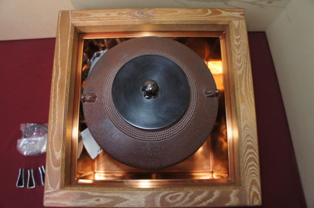 専用☆美品 桑色置炉 在銘 独楽釜 置炉用600W 炭型 電熱器 送料込み