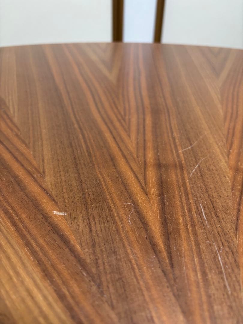 【直径120cm】北欧デザイン ラウンドテーブル サンバースト　ウォルナット