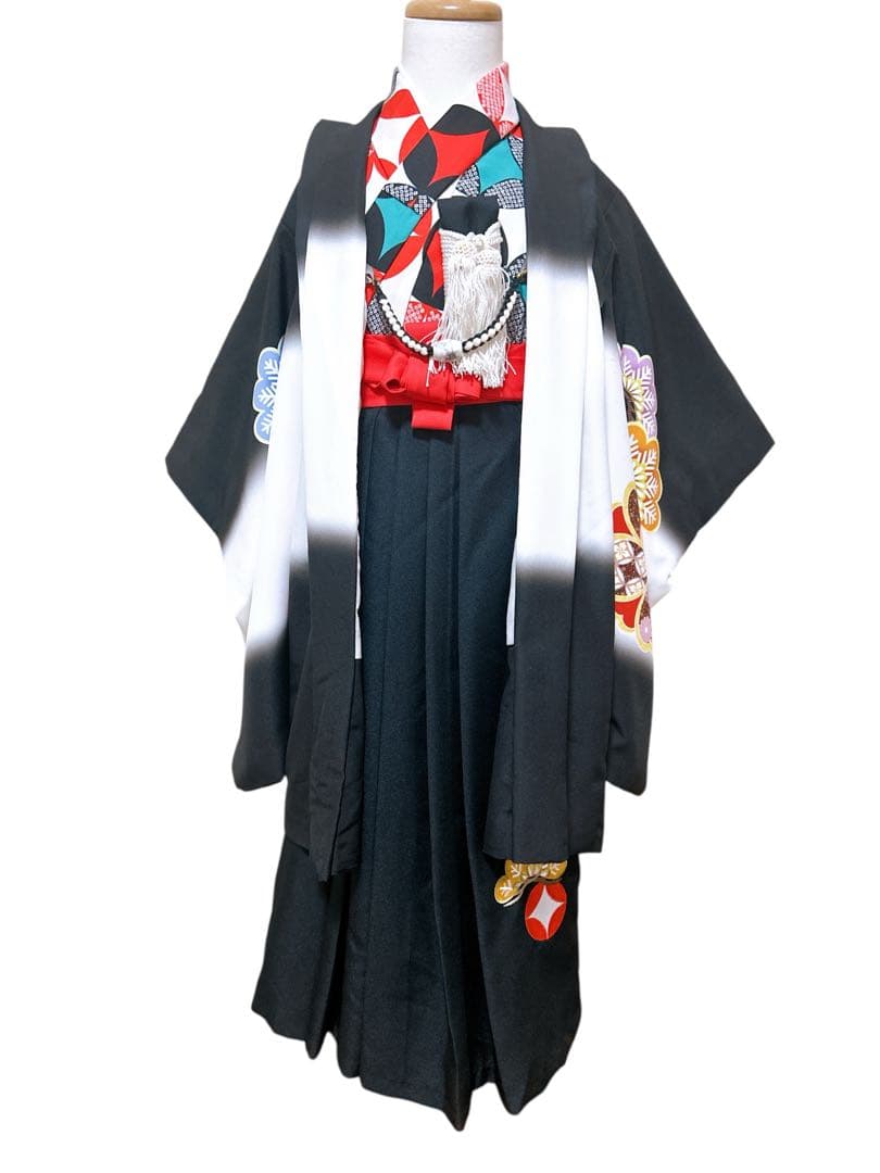 川栄李奈プロデュース着物♡七五三　5歳　男の子　フルセット　一式　黒　赤