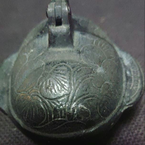 燭台　珍品　折り畳み燭台　古銅製　金工　携帯燭台　蝋燭立て　ロウソク立て　ア12