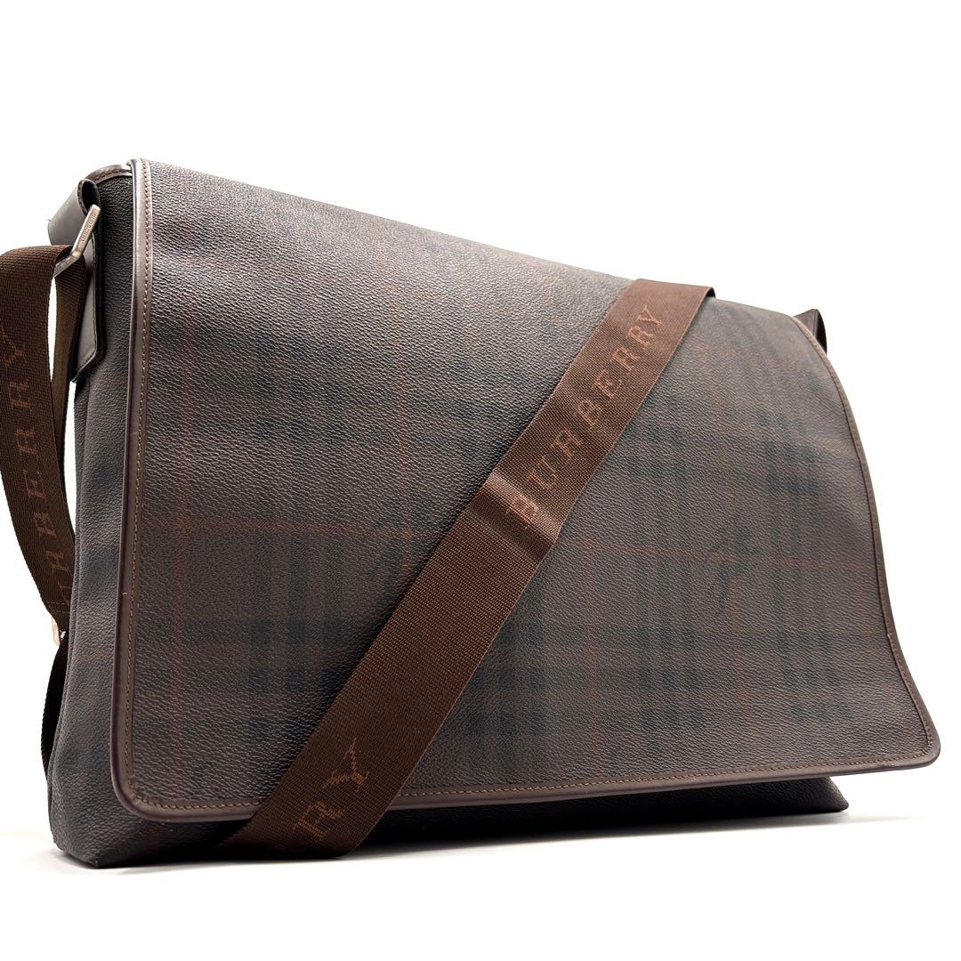 【極美品】バーバリー ショルダーバッグ メッセンジャー ノバチェック ホースロゴ