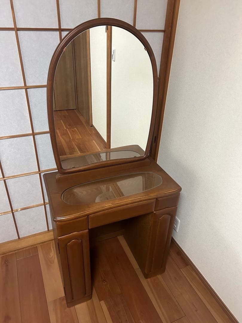 puuu! yumemiruドレッサーショコラ 一面鏡【①ドレッサー本体】
