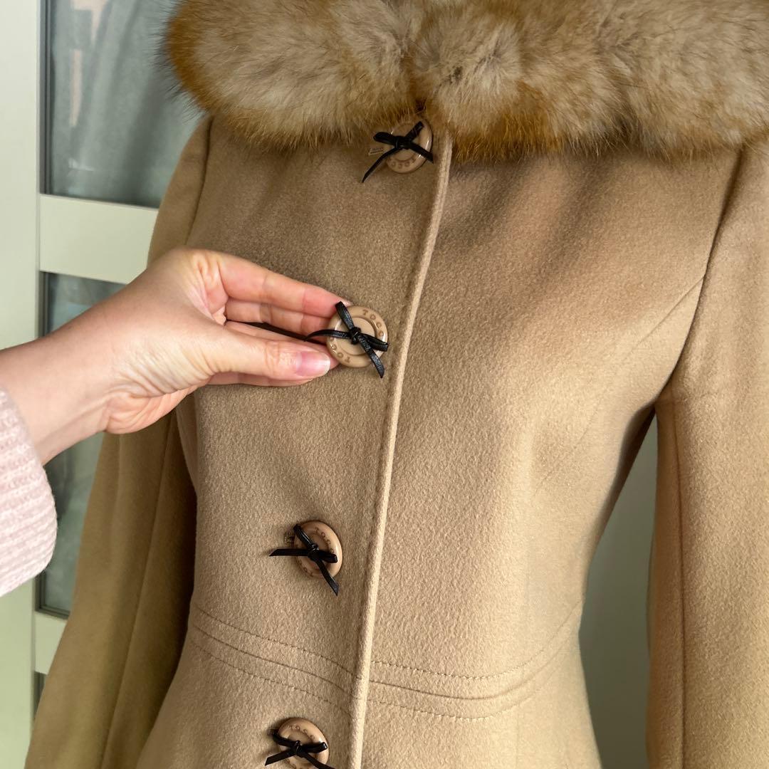 美品　トッカ やや艶ある上質カシミヤ98%使用材美しいシルエット　ロングコート