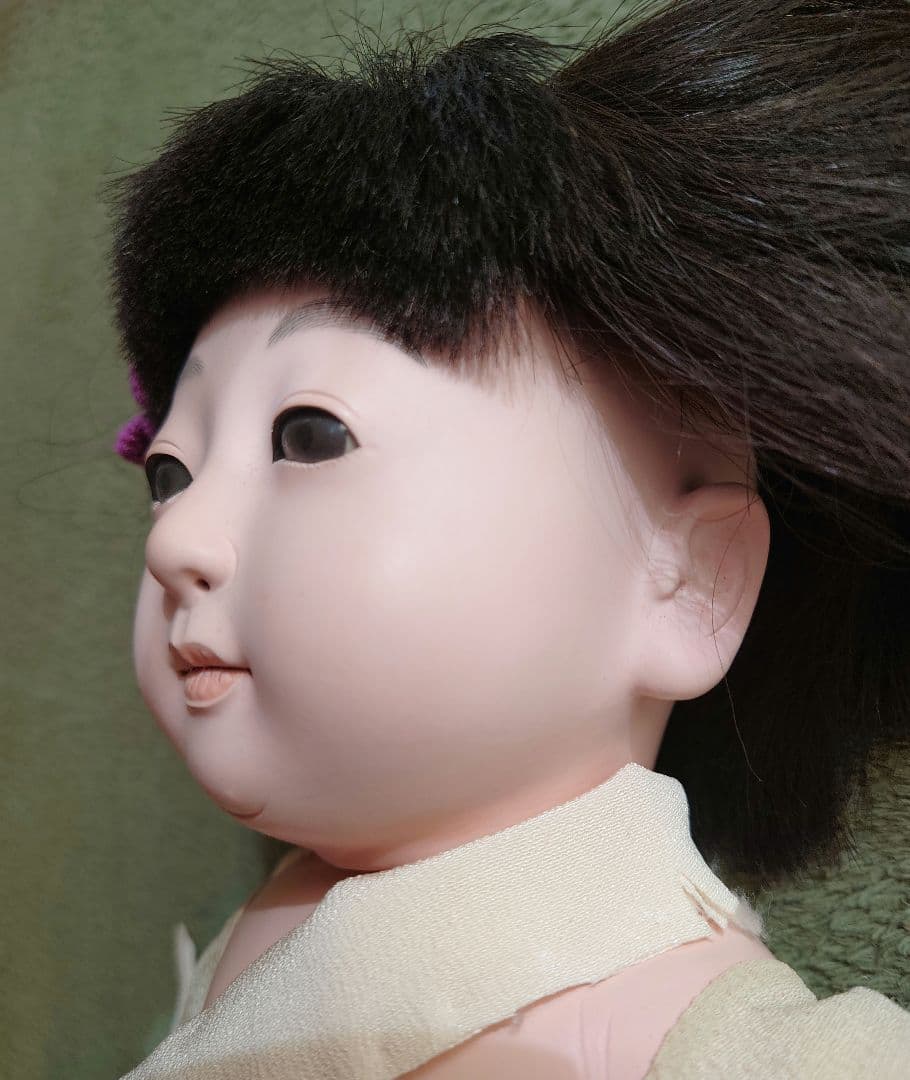 極上　市松人形 大正から昭和初期　爪切りつき　白木屋特製　羽衣　人毛　約42cm