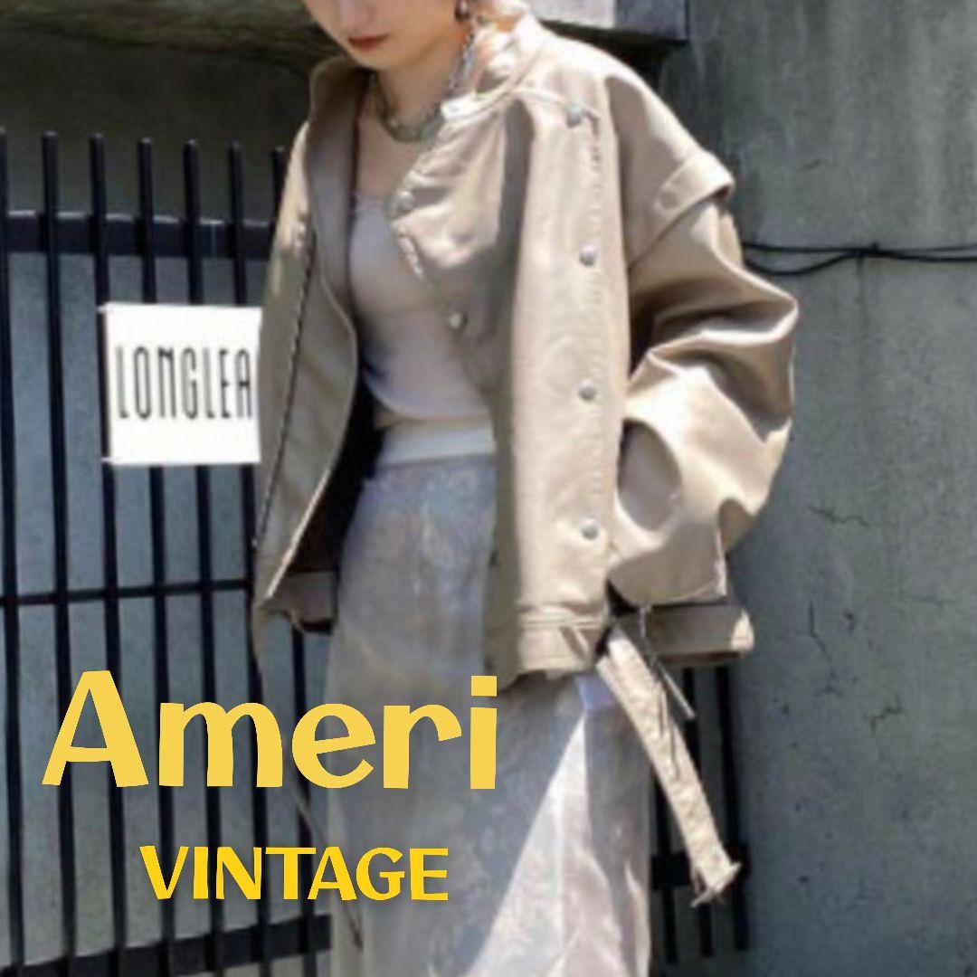 ✨新品✨タグ付✨Ameri ベージュ レザー シングルライダース