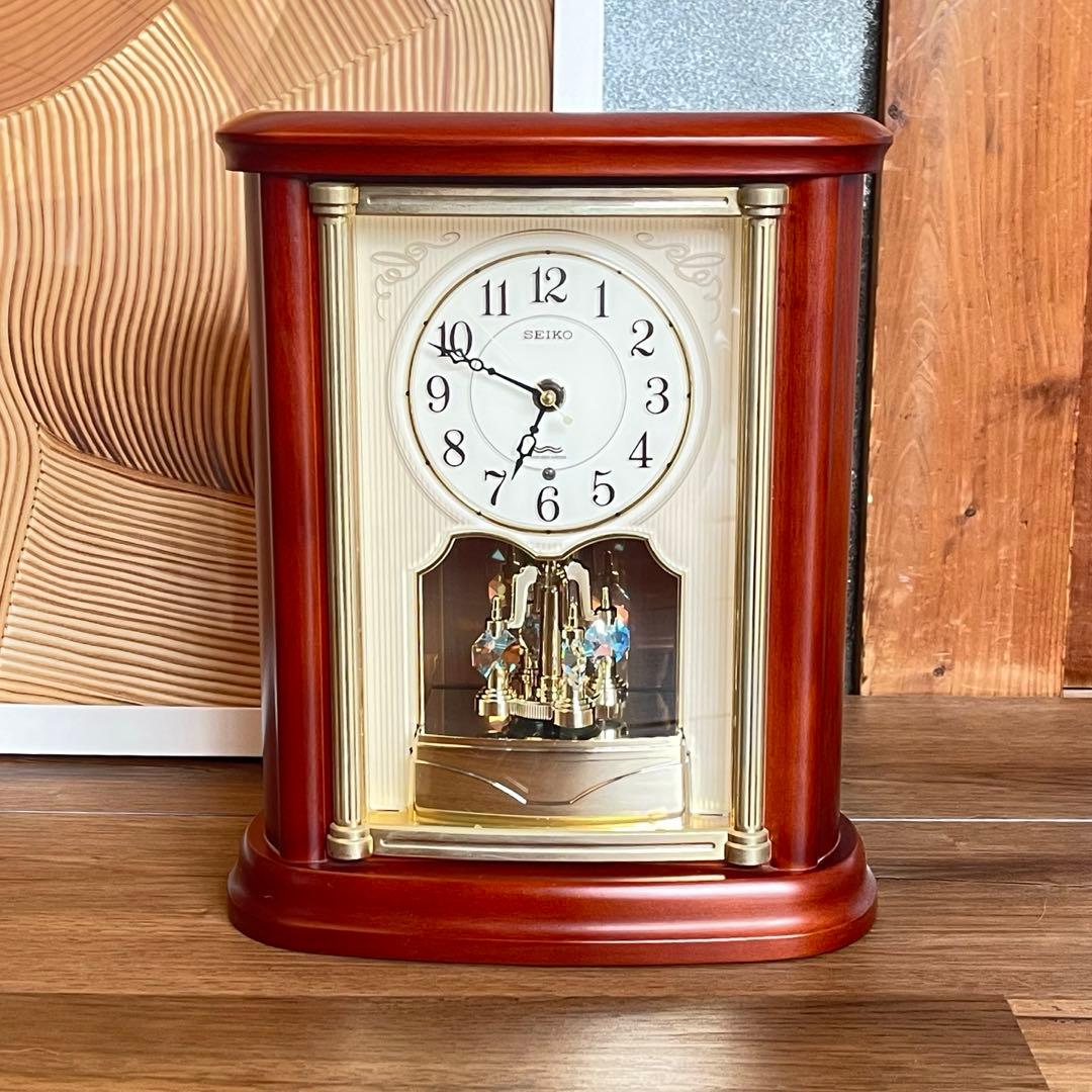 SEIKO EMBLEM 電波 置き 時計 スワロフスキー BY227B