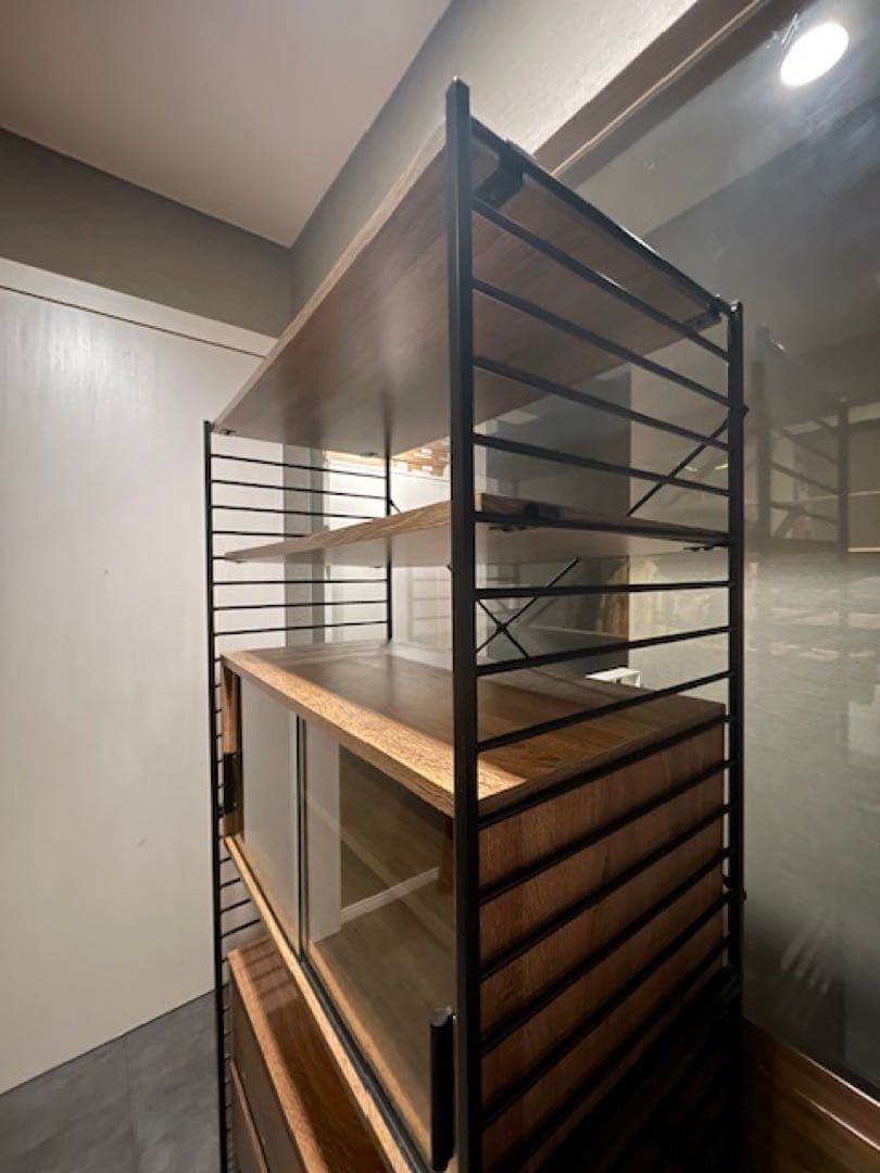 yu■WiLL ユニットシェルフ/フリーラック ガラス扉キャビ+ドロワー