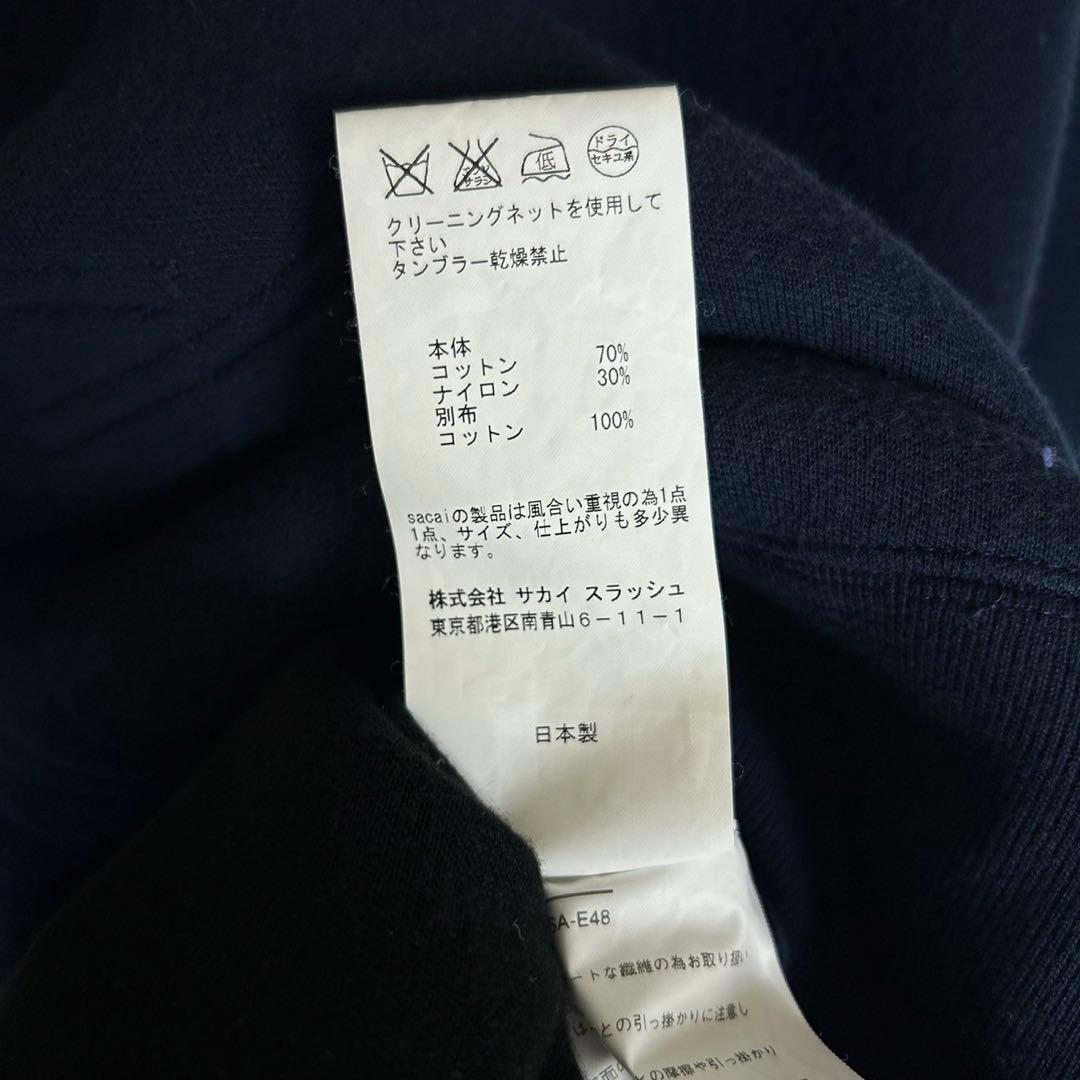 3760【超希少デザイン】サカイ☆フードジップ切り替えパーカー 入手困難