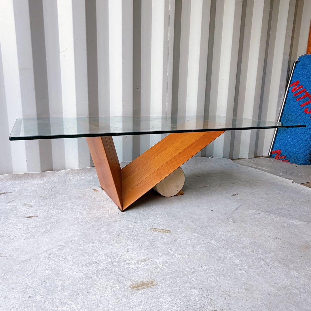 取付無料！カッテランイタリア 定価約120万円・大理石 ガラスコーヒーテーブル✨