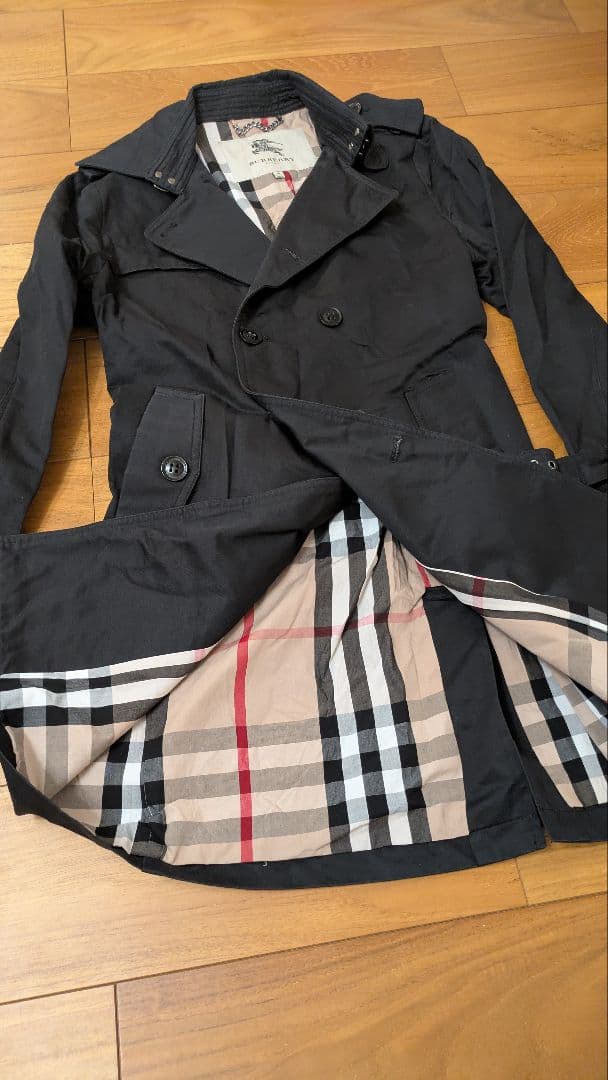 【BURBERRY LONDON】トレンチコート M 黒 ブラック メンズ