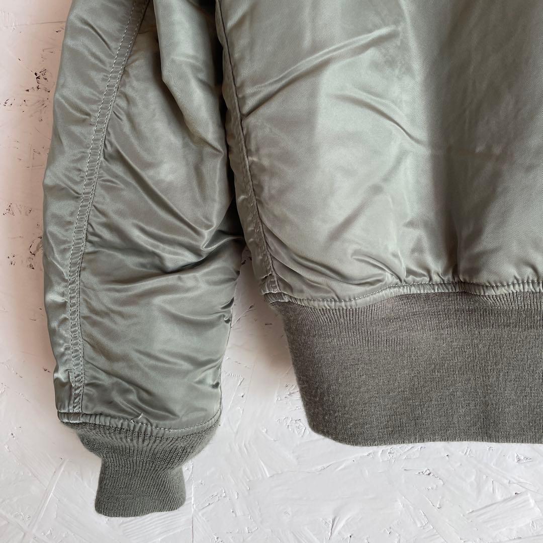 【ALPHA】MA-1 フライトジャケット　中綿ブルゾン　カーキ　S