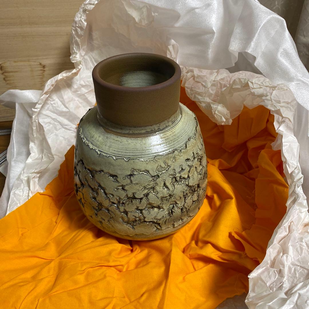 花瓶　陶器　瀬戸　広末窯　作品　美品　フラワーベース　壺　置き物　匿名配送