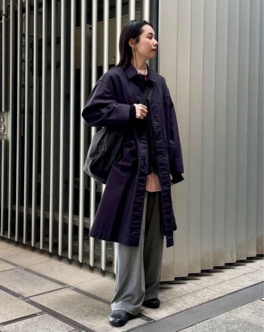 BEAMS BOY コットンツイルワークコート　ネイビー