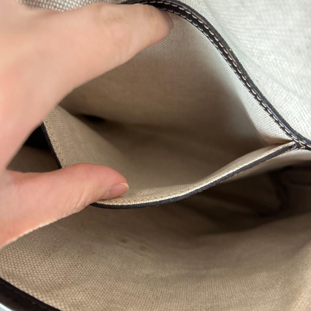 グッチ GG スプリーム PVC×レザー ショルダー バッグ メッセンジャー 茶