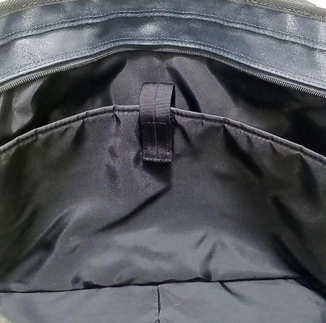 森野帆布帆布×レザー×ナイロン2wayトートバッグ紺