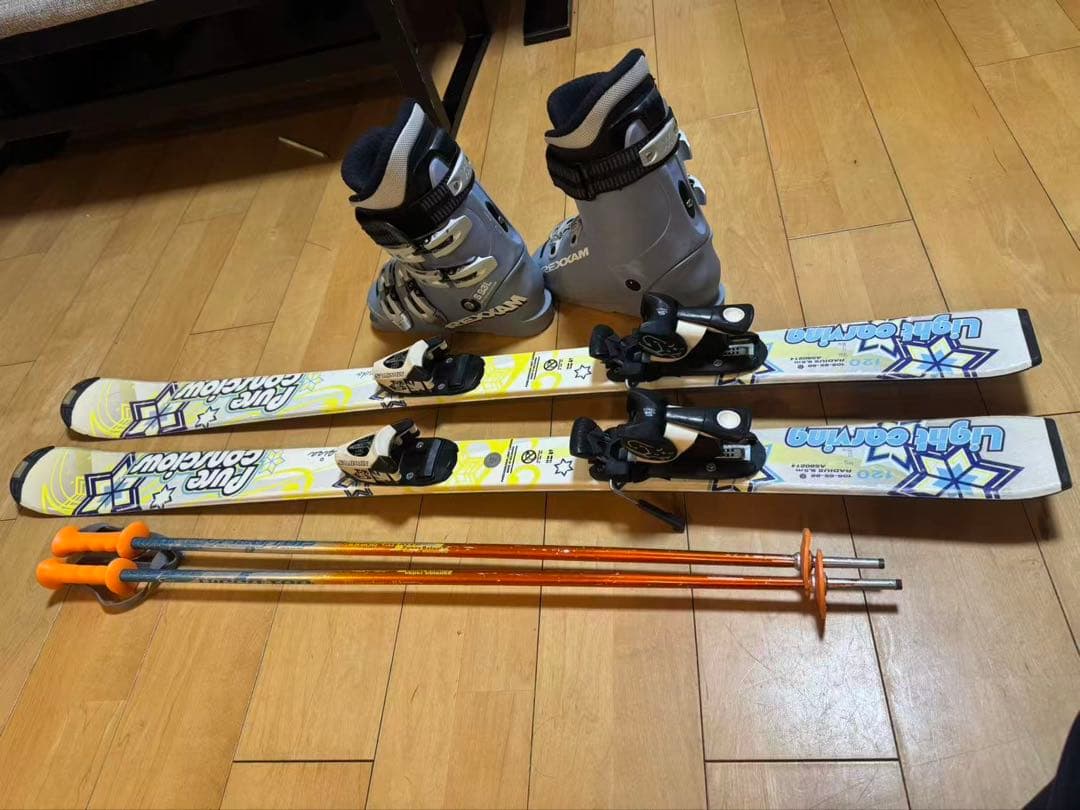 Pure Conscious 子供用スキーセット120cm ブーツ22.5cm