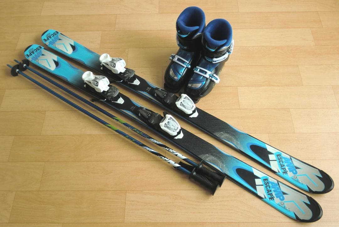 ■■送料無料■K2＋Hart■ジュニア用スキー4点セット■136/24■WAX■