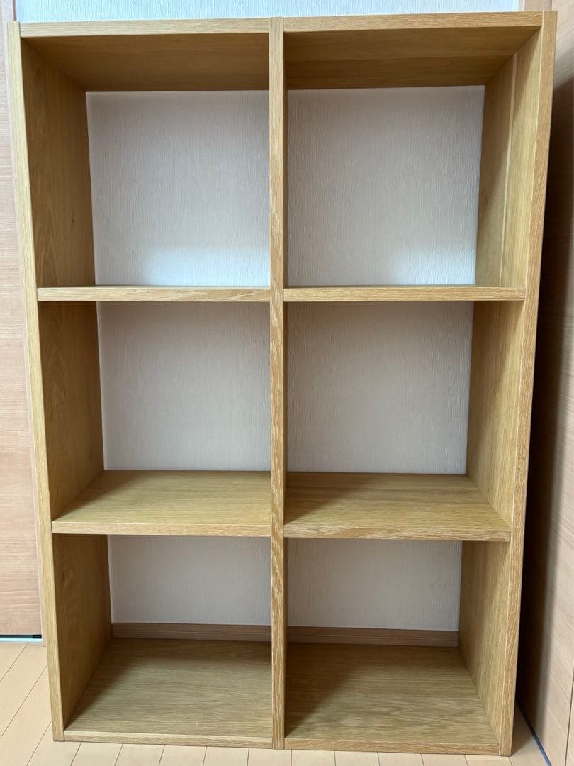 スタッキングシェルフセット・３段×２列・オーク材