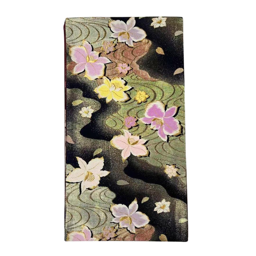 【超美品】 振袖セット 成人式 正絹 現代柄 ユリ 紫 *213 ●