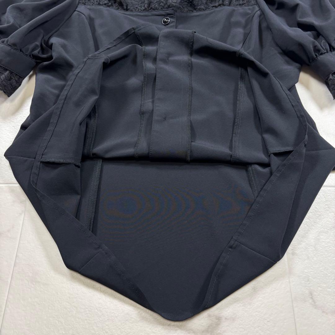 【美品】MIHO MATSUDA パフスリーブブラウス フリル レース 黒