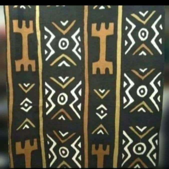 アフリカ　マリ共和国　ボゴラン　手織り　泥染め　臈纈染　クロス　タペストリー