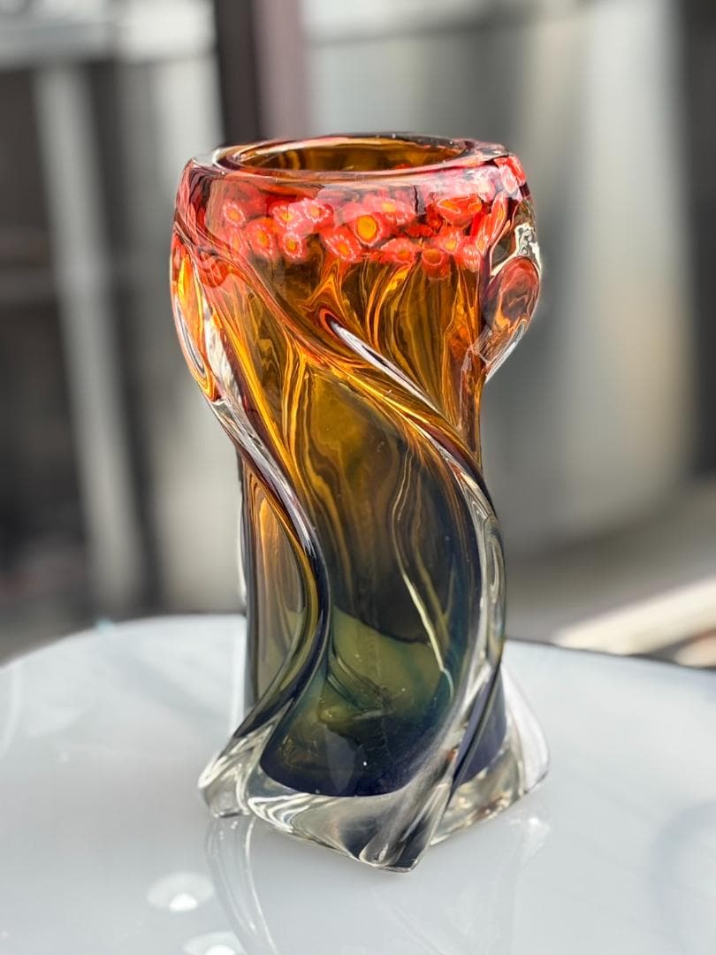 マルティガラス / 花器 / 花瓶 / 昭和レトロ / フラワーベース