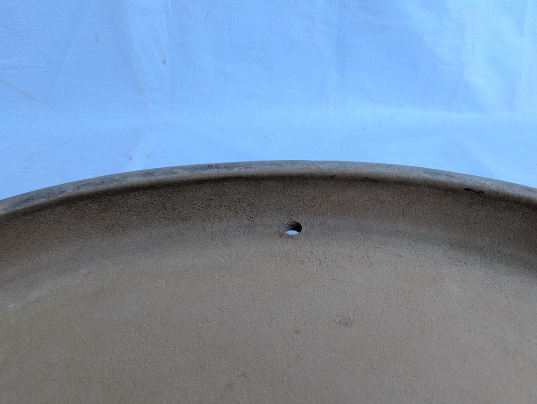 【喜仙造】大型楕円盆栽鉢 外寸57×43×高さ7cm 時代鉢