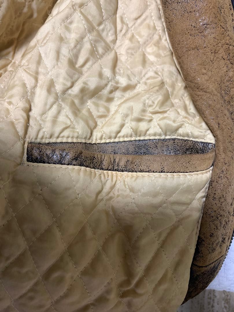 L相当 AVIREX レザー ジャケット メンズ ブラウン