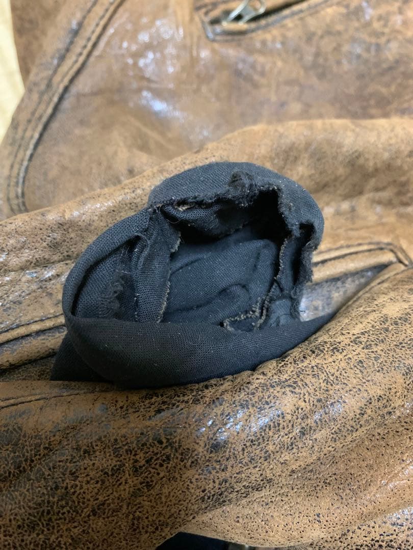 L相当 AVIREX レザー ジャケット メンズ ブラウン